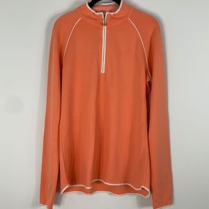 Clover by Bobbie Jones peach colored 1/2 zip Med.